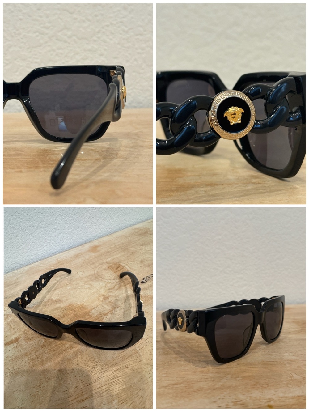 NWT Versace Black Square Frame Medusa Medallion Sunglasses New in Box Authentic - Picture 15 of 15